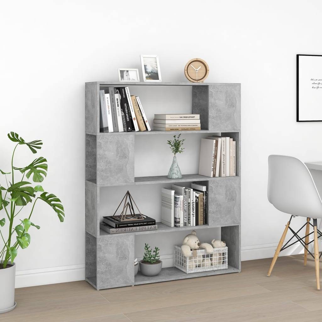 vidaXL Bücherregal Raumteiler Betongrau 100x24x124 cm