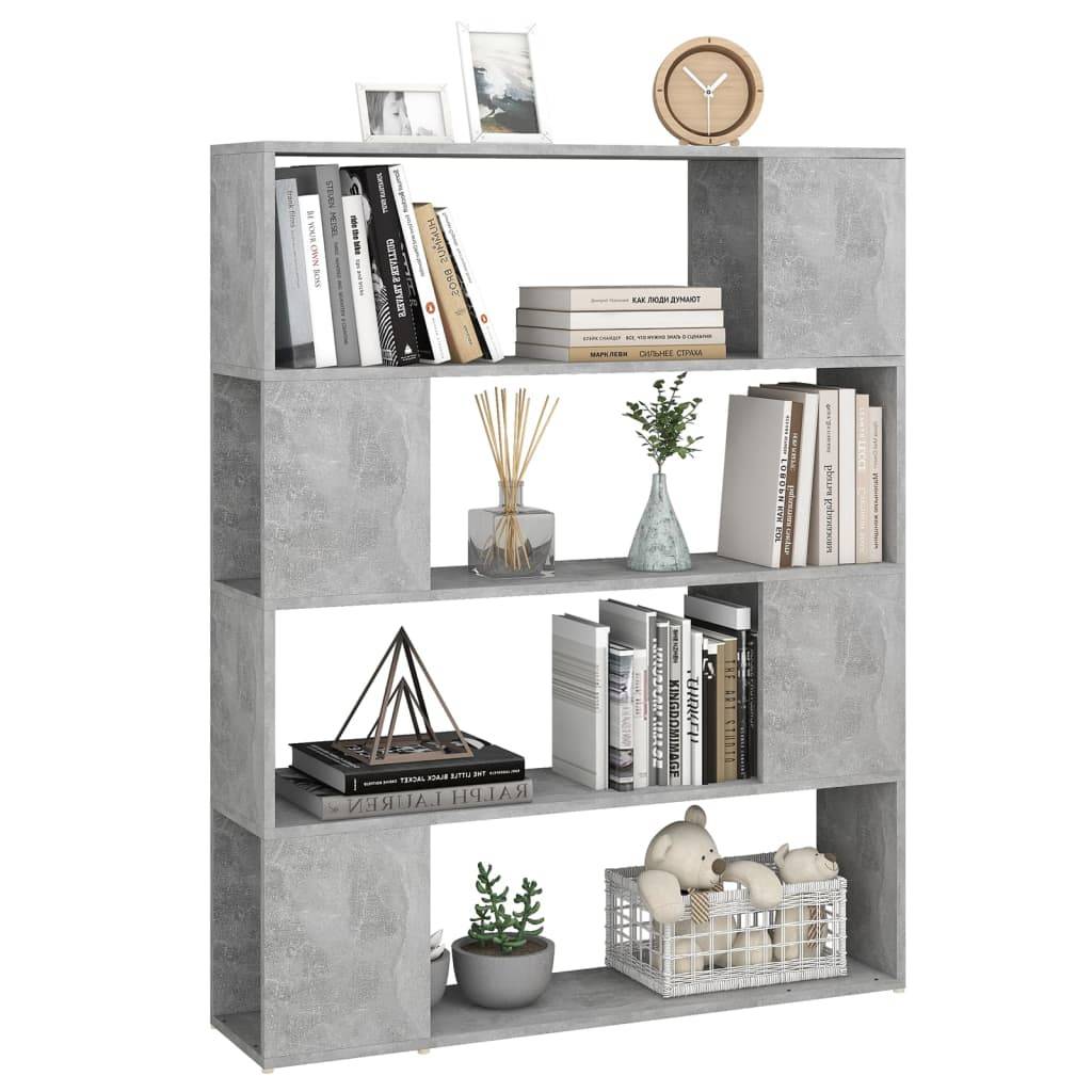 vidaXL Bücherregal Raumteiler Betongrau 100x24x124 cm