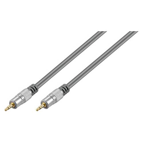 WENTRONIC Stereo-/ Audio-Kabel (3,50mm Stereo-Stecker / 3,50mm Stereo-Stecker | grau) - 5,00 m