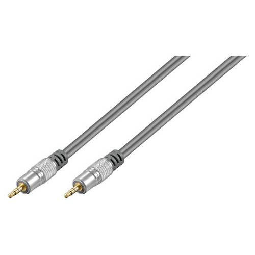 WENTRONIC Stereo-/ Audio-Kabel (3,50mm Stereo-Stecker / 3,50mm Stereo-Stecker | grau) - 2,50 m