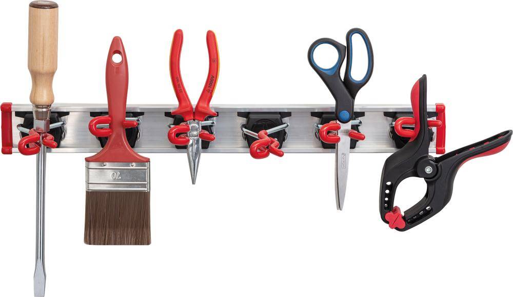 Gerätehalter Set mini Länge 0,5 m Halter 6 Aluminium / Kunststoff