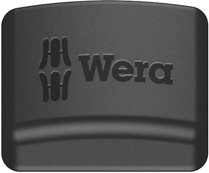 Schwarzes Etui mit dem Logo der Marke 'Wera' in Reliefprägung, zeigt ein stilisiertes Werkzeug-Design.