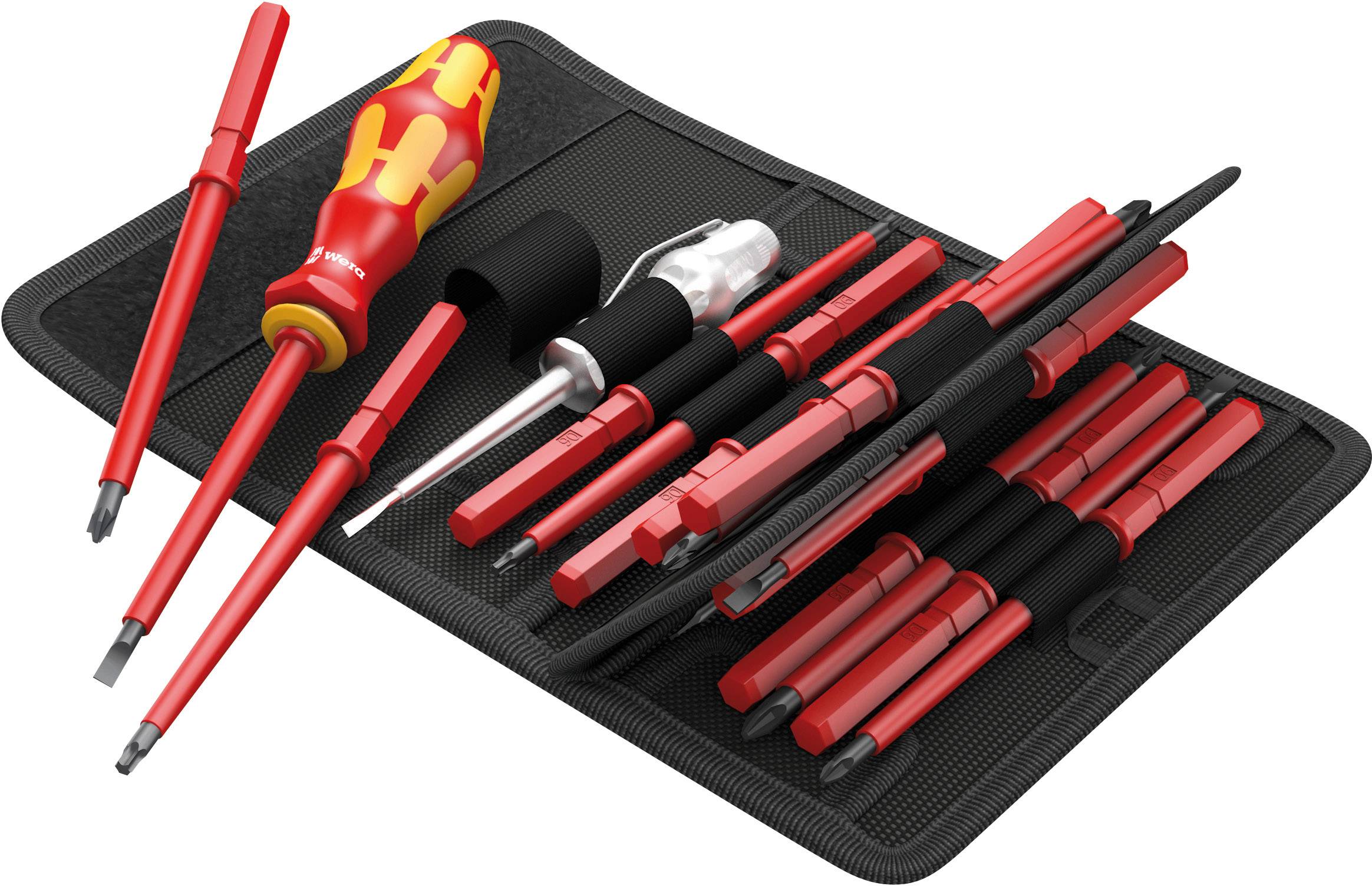 Wera KK VDE 60 i/65 i/67 i/16 VDE Wechselklingen-Set 16teilig Schlitz, Kreuzschlitz Phillips, Kreuzschlitz Pozidriv, Innen-TORX, Plus/Minus