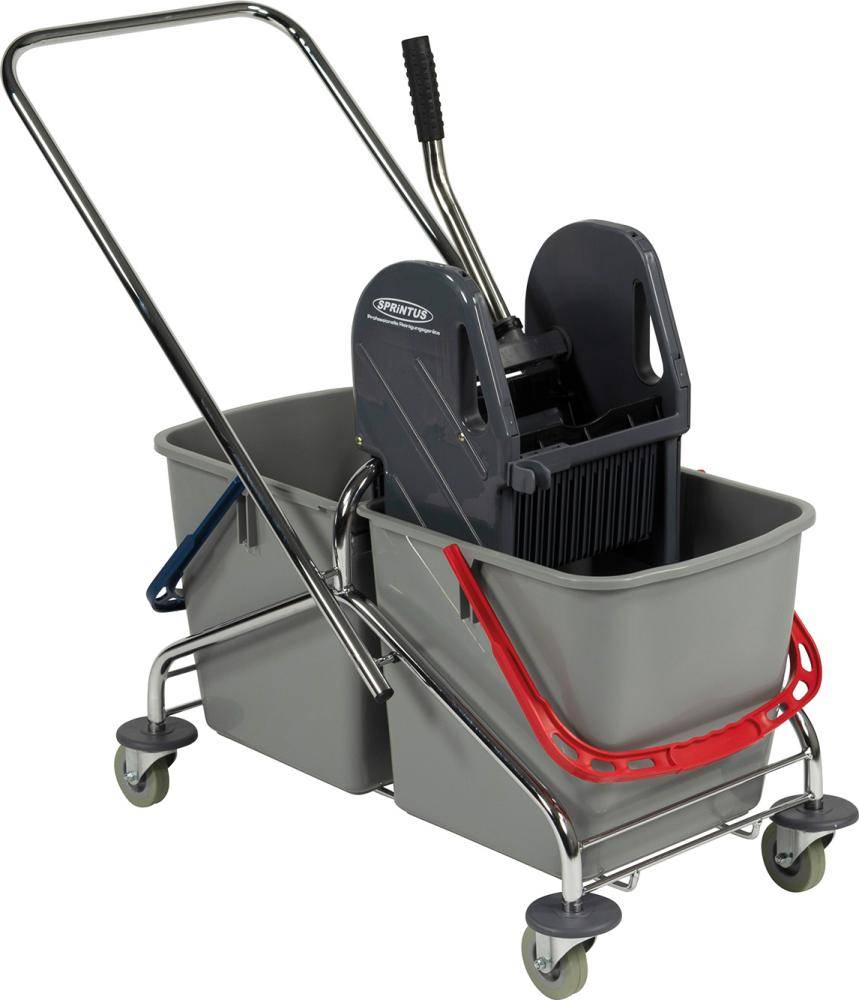Reinigungswagen Eimer 2x27l,Presse STA SPRINTUS