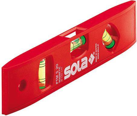 Torpedowasserwaage PTM 5 20cm ABS Ku.rot 1,50 mm/m Magnet SOLA