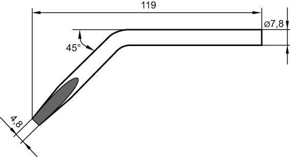 Ersa 0082JD Lötspitze Meißelform, gebogen Spitzen-Größe 4.80mm Inhalt 1St.