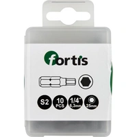 Bit zähhart 1/4" DIN3126 C6,3 Innensechskant 5x25mm 10er Pack FORTIS Bit zähhart 1/4" DIN3126 C6,3 Innensechskant 5x25mm 10er Pack FORTIS