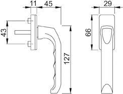 Fenstergriff 013/U34 F9016 weiß