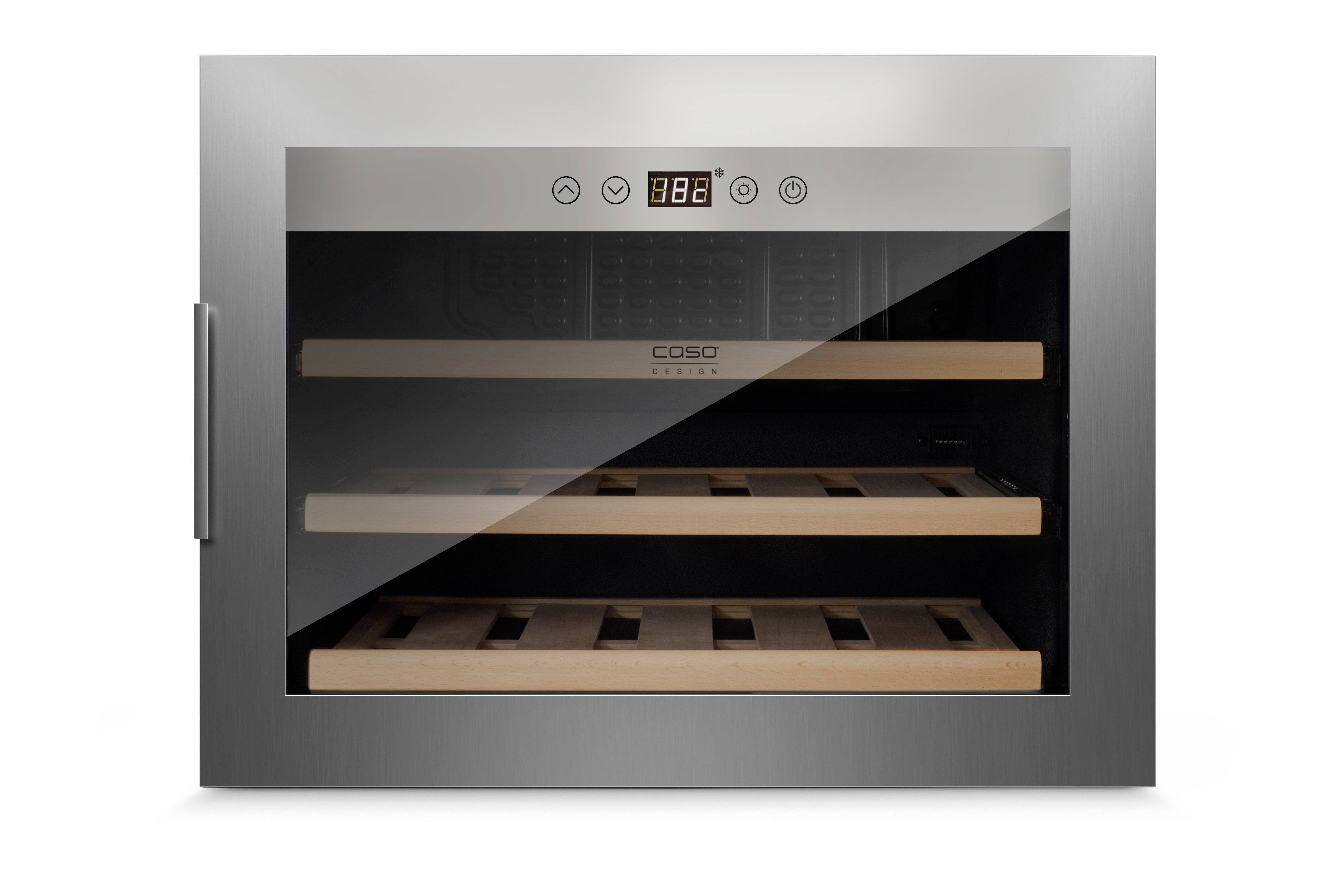 Caso WineSafe 18 EB Inox, Weinkühler mit Kompressor, Integriert, 18 Flasche(n), 60 W, A, Silber