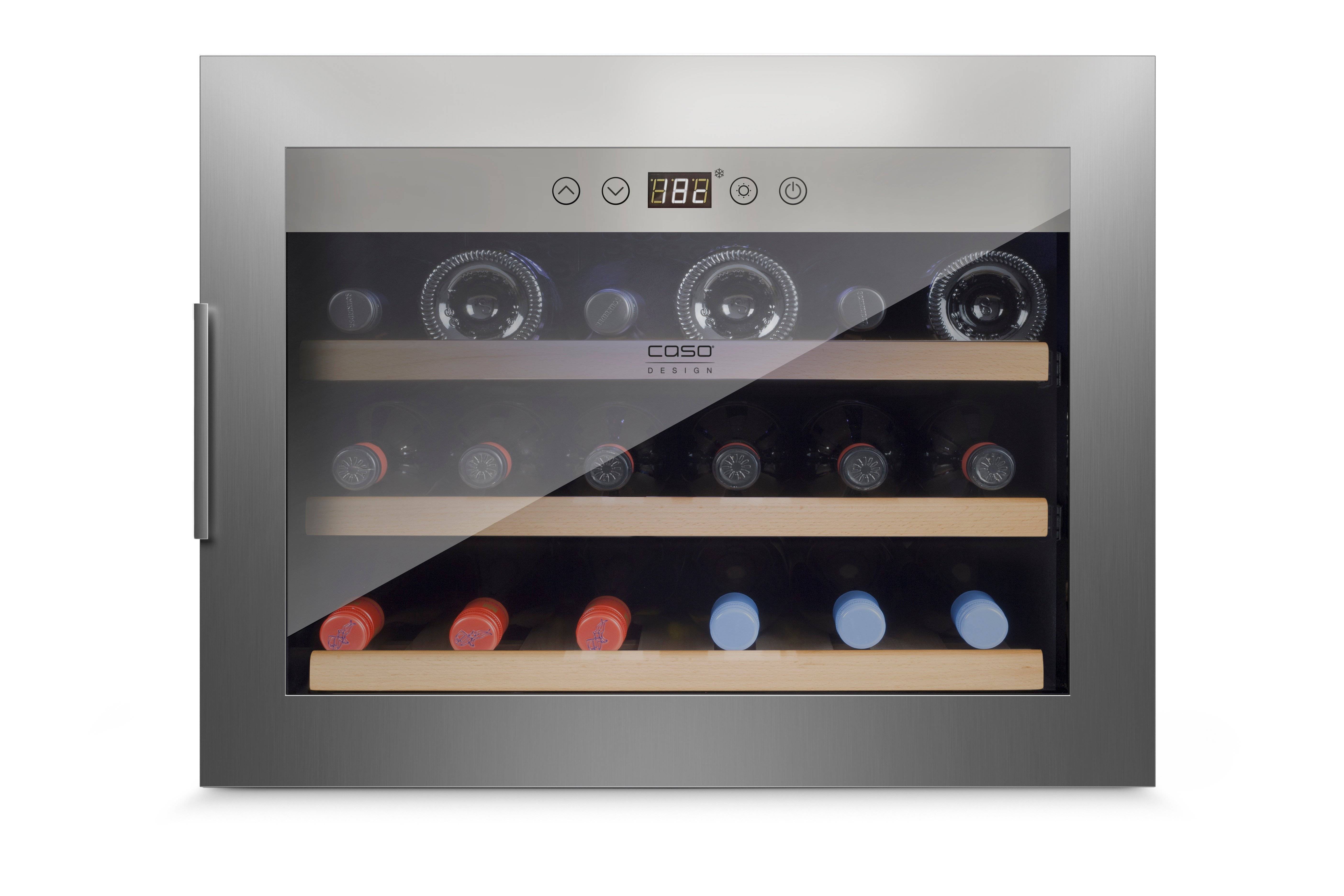 Caso WineSafe 18 EB Inox, Weinkühler mit Kompressor, Integriert, 18 Flasche(n), 60 W, A, Silber