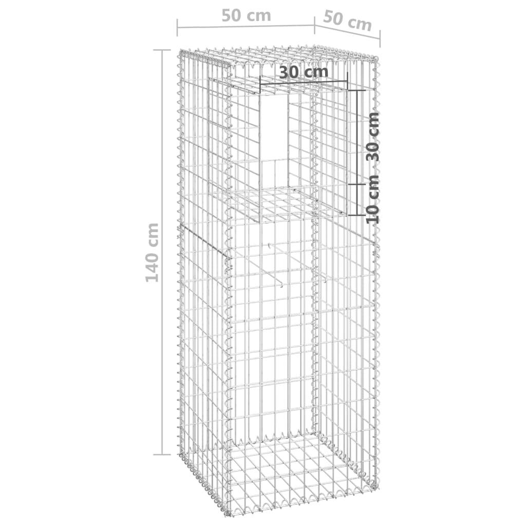 vidaXL Gabionensäule 50x50x140 cm Eisen