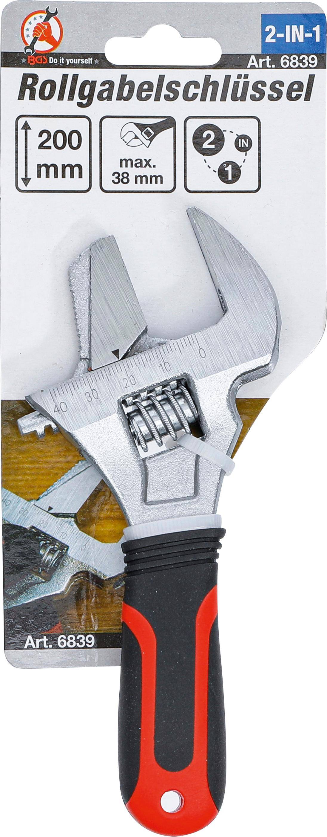 BGS Diy Rollgabelschlüssel mit Kunststoff-Softgriff | SW max. 38 mm