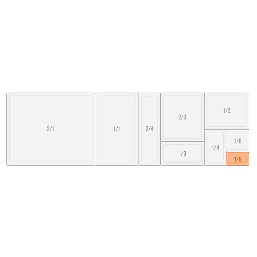 APS GN 1/9 Polypropylen Deckel 17,6 x 10,8 cm, H: 2,5 cm