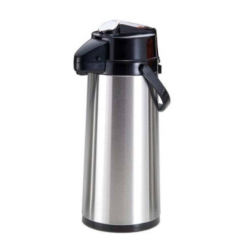 Edelstahl Isolierpumpkanne mit Glaskern 2,2 Ltr.