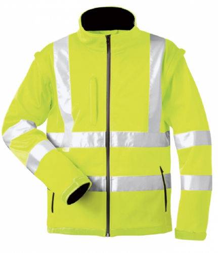 Gr .S (46/48) *LOGAN* WARNSCHUTZ-SOFTSHELLJACKE gelb *LOGAN* HIGH VIS SOFTSHELL