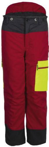 Forstschutz-Bundhose Forest Jack Red, rot/anthrazit/warngelb, Gr. 58/60