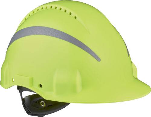 3M™ Schutzhelm G3000 mit UV-Sensor und Reflexstreifen mit Ratschenverschluss Version: 05 - Farbe neongrün (Hi-Viz)