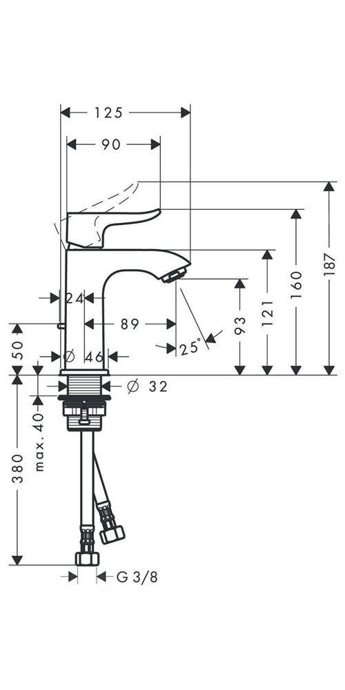 hansgrohe Metris Einhebel-Waschtischmischer 100mm 5l/min für Handwaschbecken mit Zugstangen-Garnitur, Chrom
