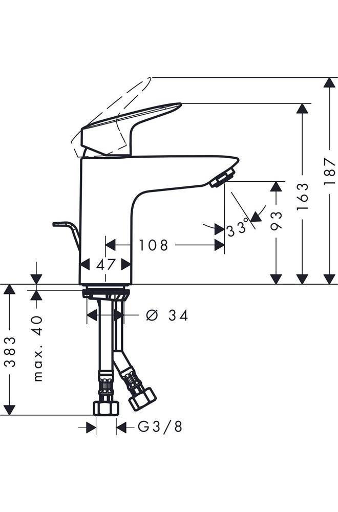 hansgrohe Waschtischmischer 100 Logis chrom