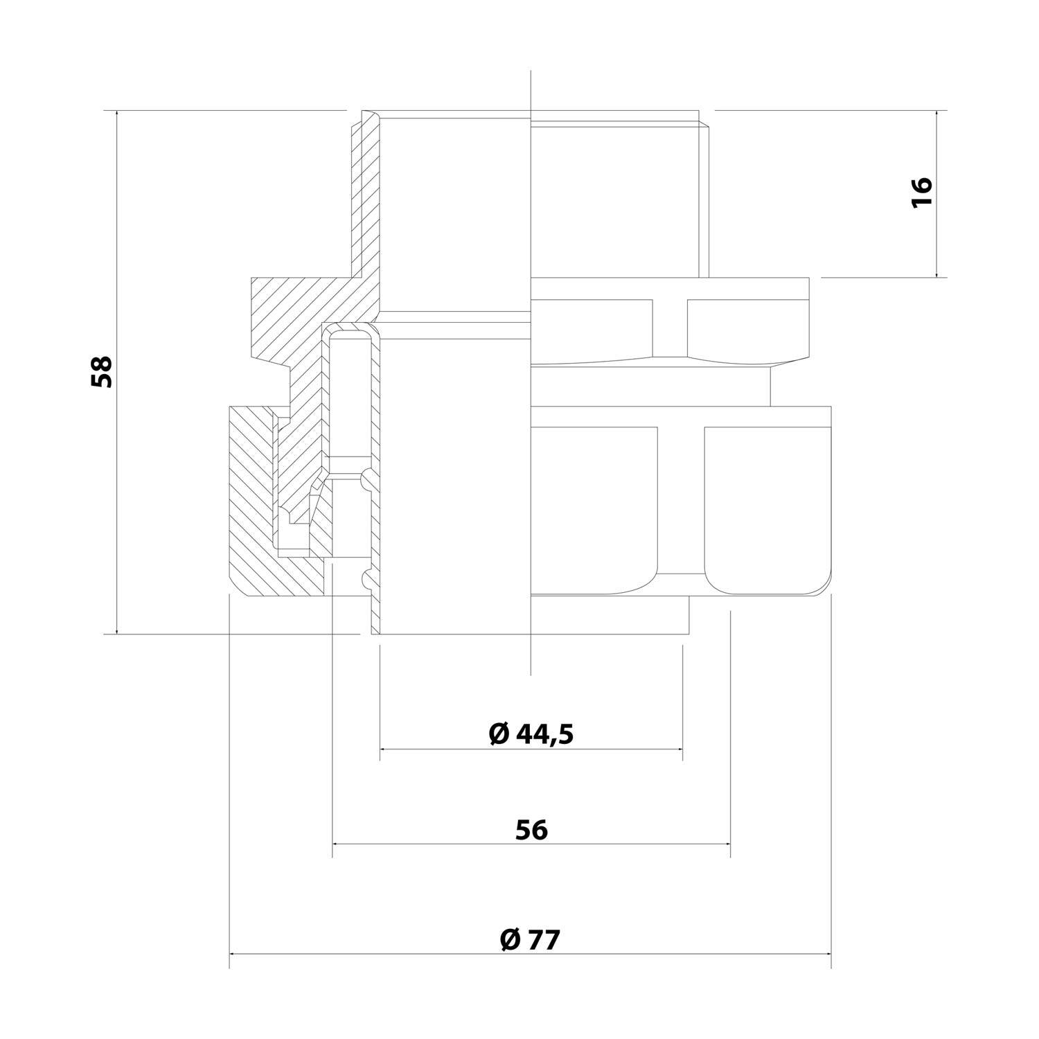 Flexa Sicherh.Verschraubung Kunstst.M63x1,5 gr USK-M AD56 M63 /1