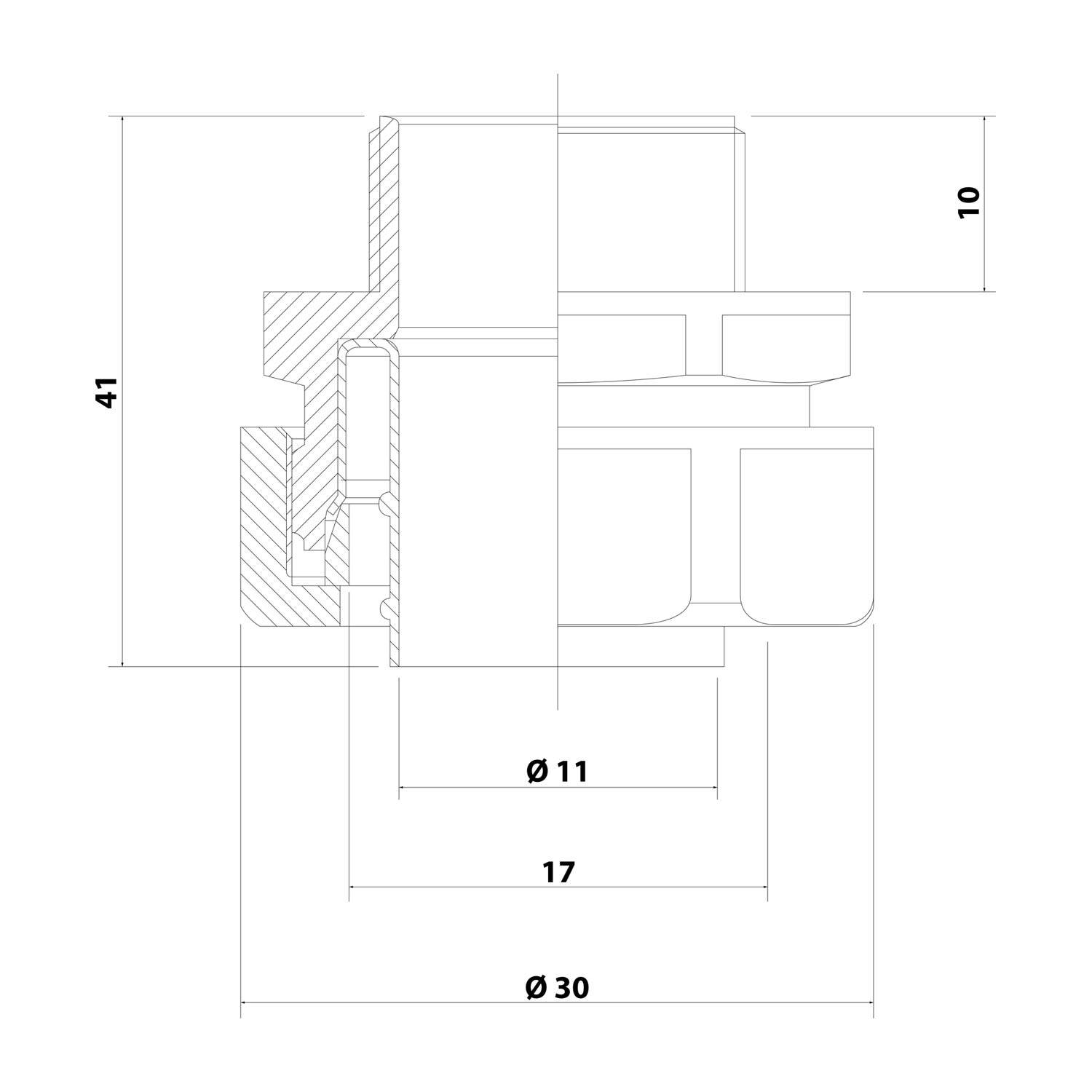 Flexa Sicherh.Verschraubung PG11 mehrteilig USK-P 5020.130.011 17 mm, 10 13 30 41 mm