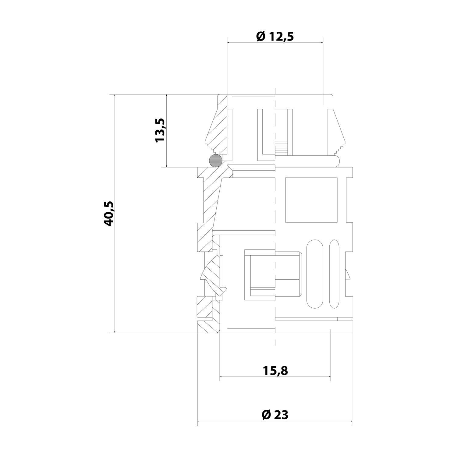 RQG1-S AD15.8 sw gerade Schnell- verschraubung m.Steckanschl