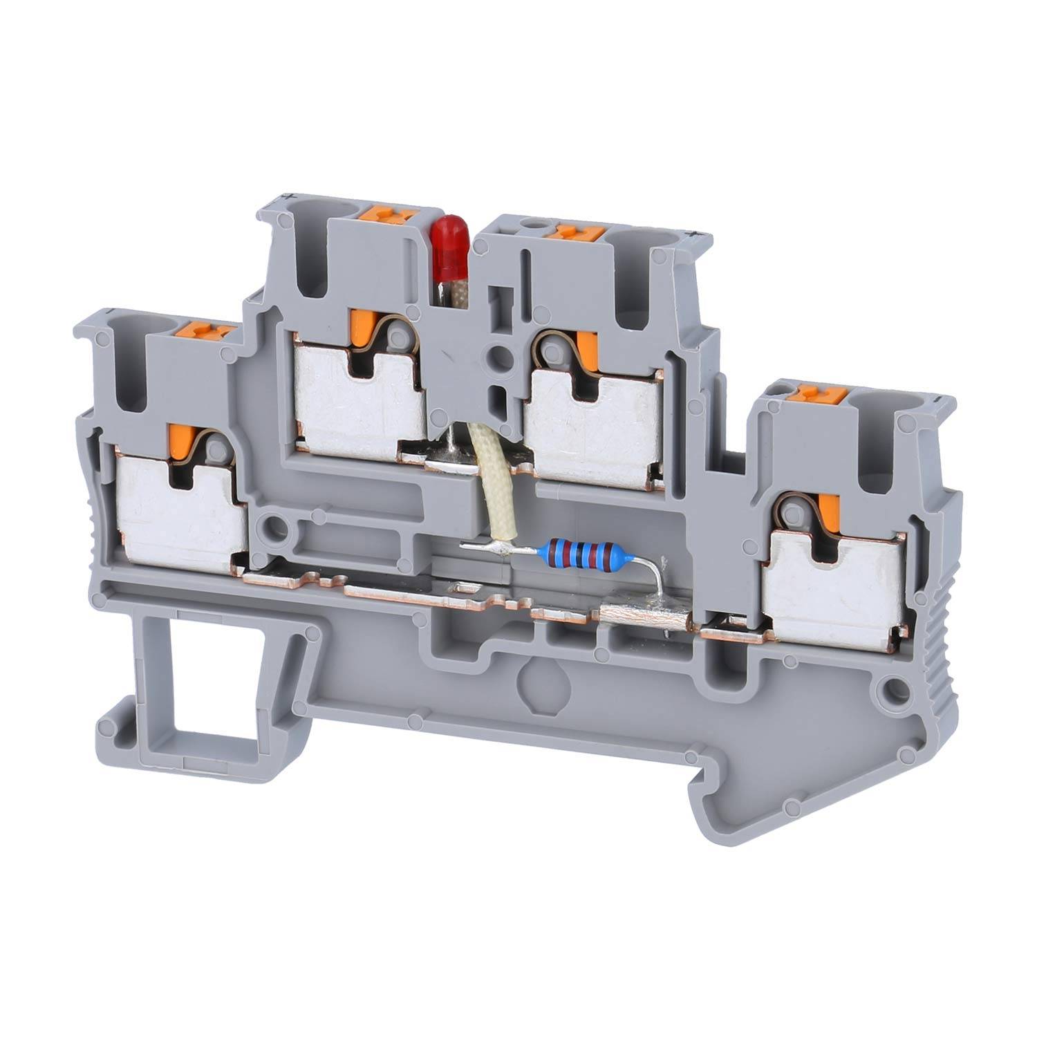 3211456 PHOENIX CONTACT Dioden-Doppelstockklemme PTTB 2,5-LA24 RD mit Leuchtanzeige für 12-30V, Push-in-Anschluss