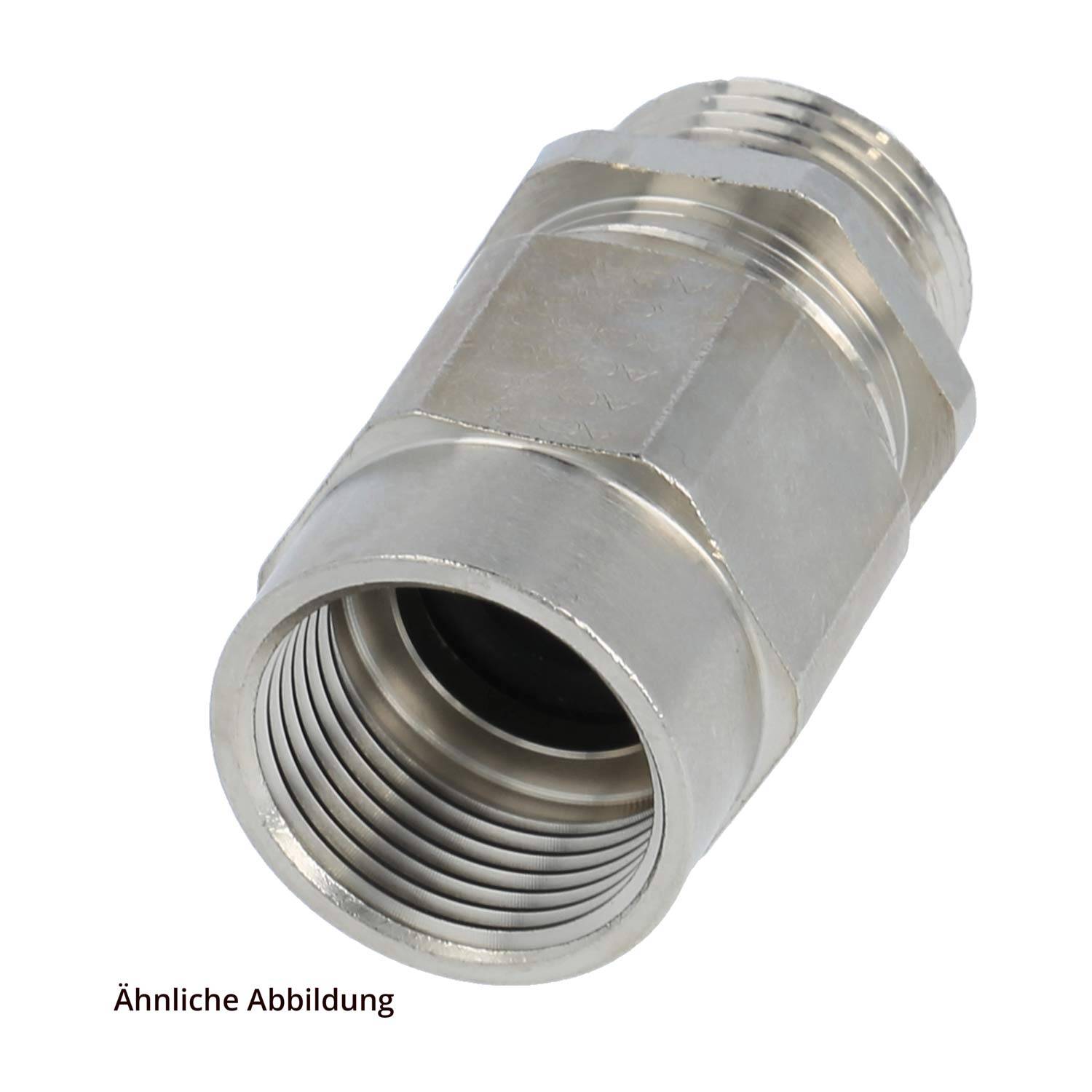 Adapter mit Zugentlastung Z-m M40x1.5 Messing vernickelt