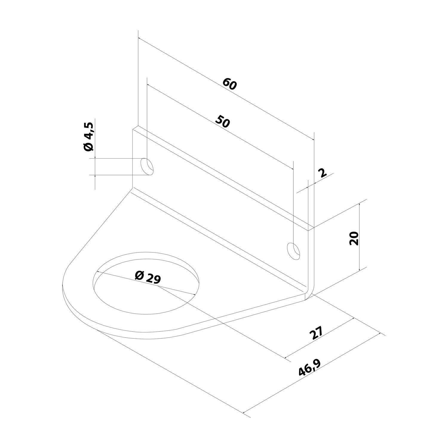 Flexa Befestigungswinkel Eloc passiviert PG21 BW-P,