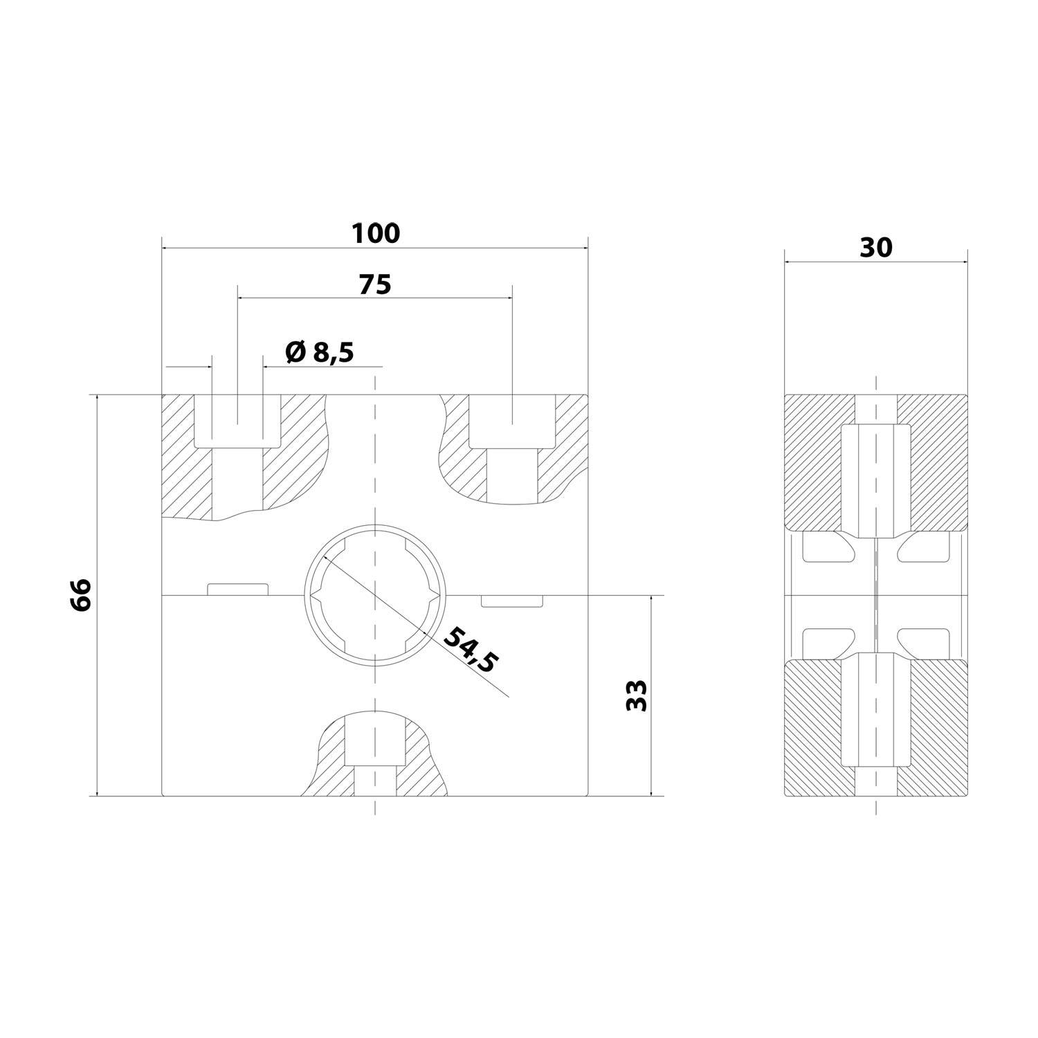 Flexa Schlauchhalter Wellschl. schwarz AD 54,5 RQM, AD54,5