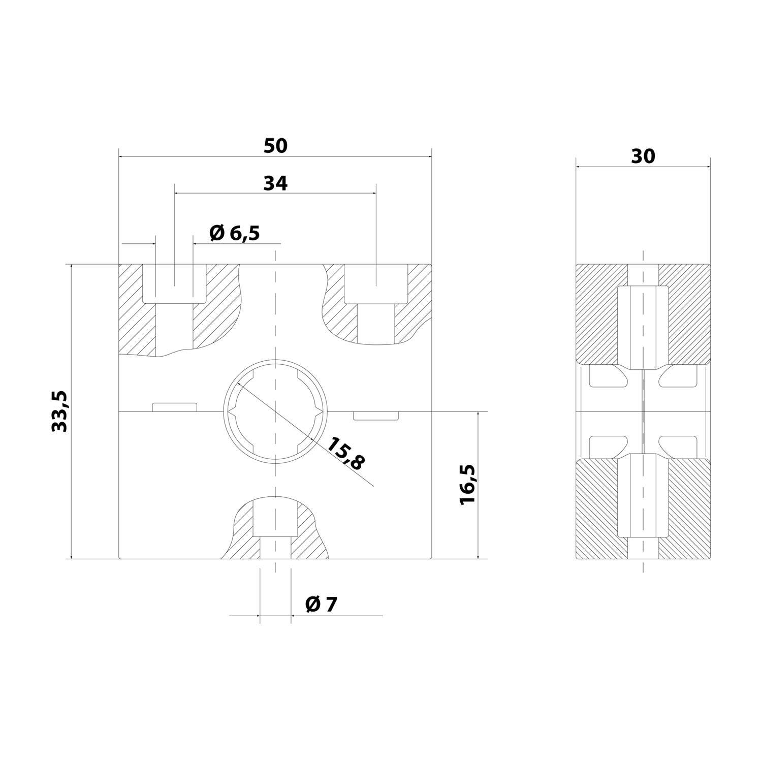 Flexa Schlauchhalter Wellschl. schwarz AD 15,8 RQMS, AD15,8