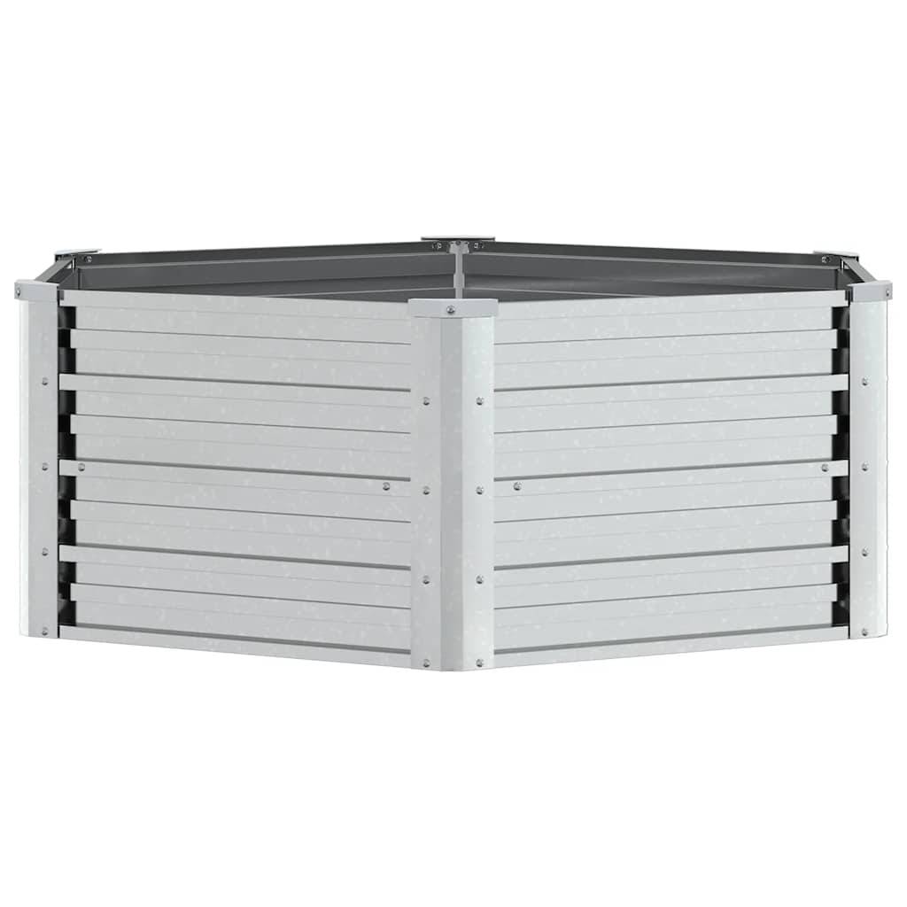 vidaXL Garten-Hochbeet 129x45 cm Verzinkter Stahl Silber