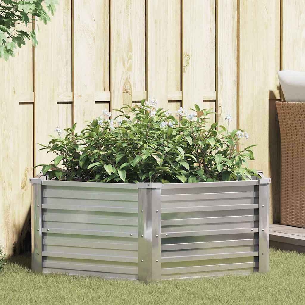 vidaXL Garten-Hochbeet 129x45 cm Verzinkter Stahl Silber