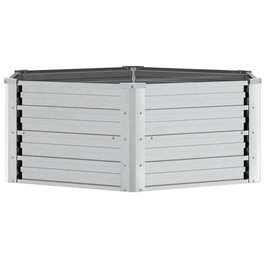 vidaXL Garten-Hochbeet 129x45 cm Verzinkter Stahl Silber
