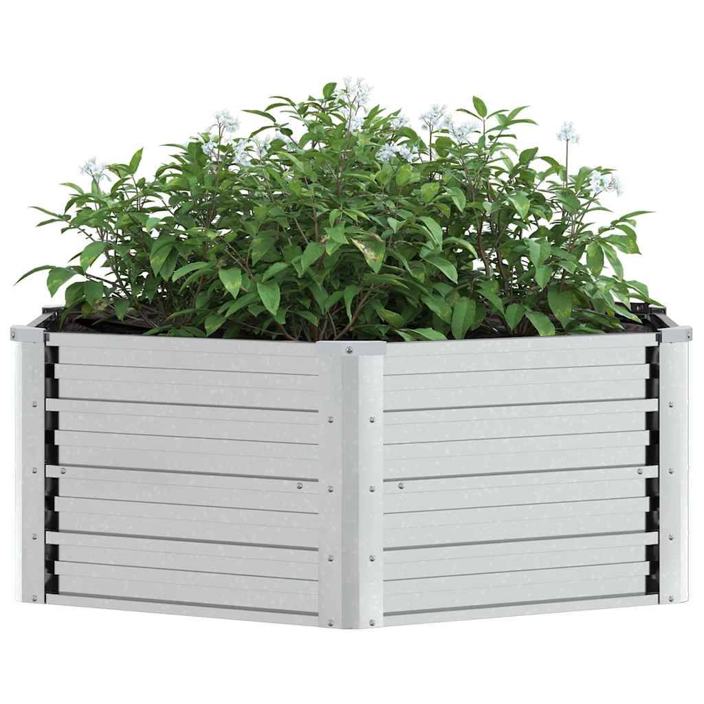 vidaXL Garten-Hochbeet 129x45 cm Verzinkter Stahl Silber