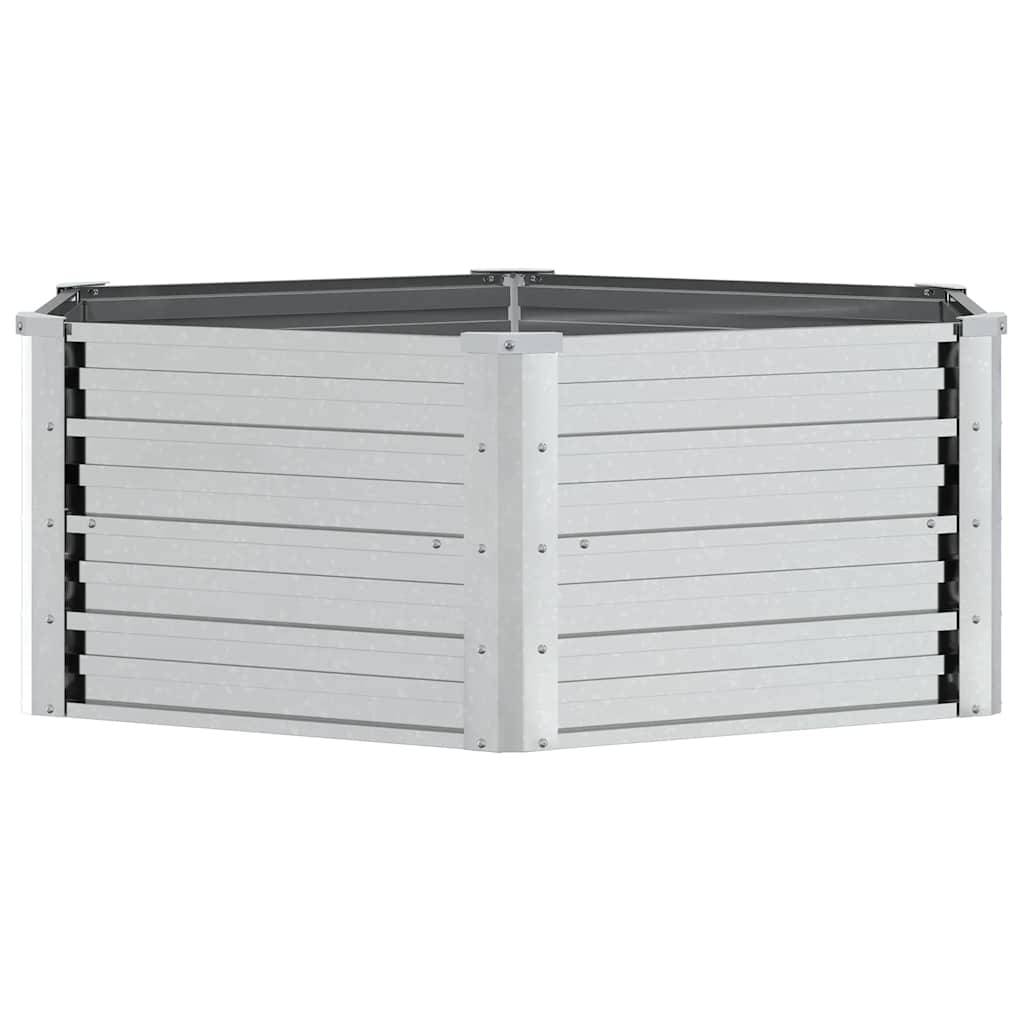 vidaXL Garten-Hochbeet 129x45 cm Verzinkter Stahl Silber