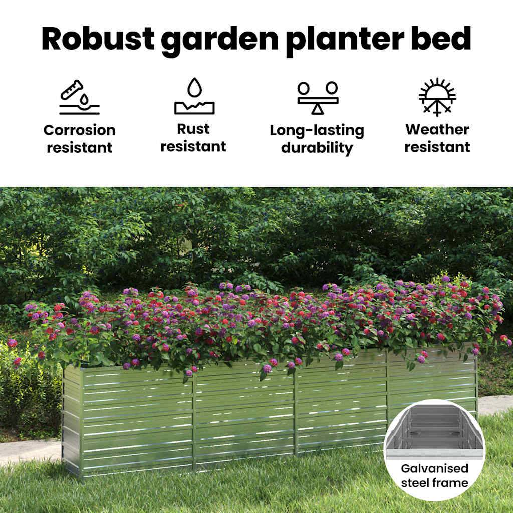 vidaXL Garten-Hochbeet 320x40x77 cm Verzinkter Stahl Silber