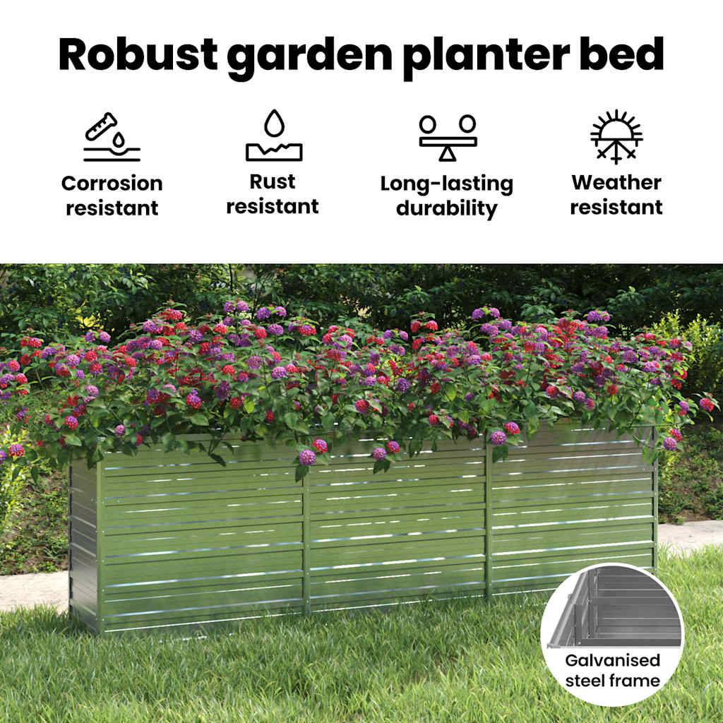 vidaXL Garten-Hochbeet 240x40x77 cm Verzinkter Stahl Silbern