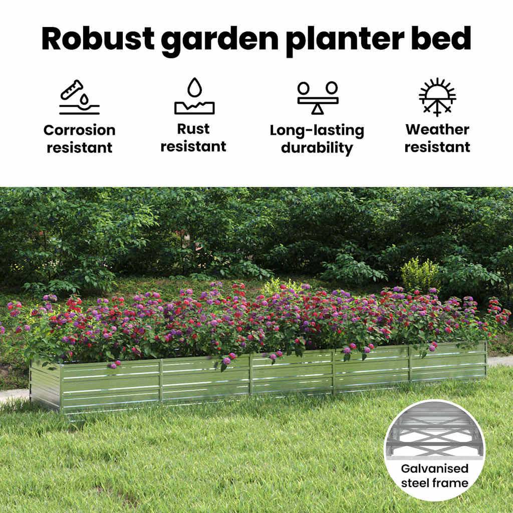 vidaXL Garten-Hochbeet 400x80x45 cm Verzinkter Stahl Silber