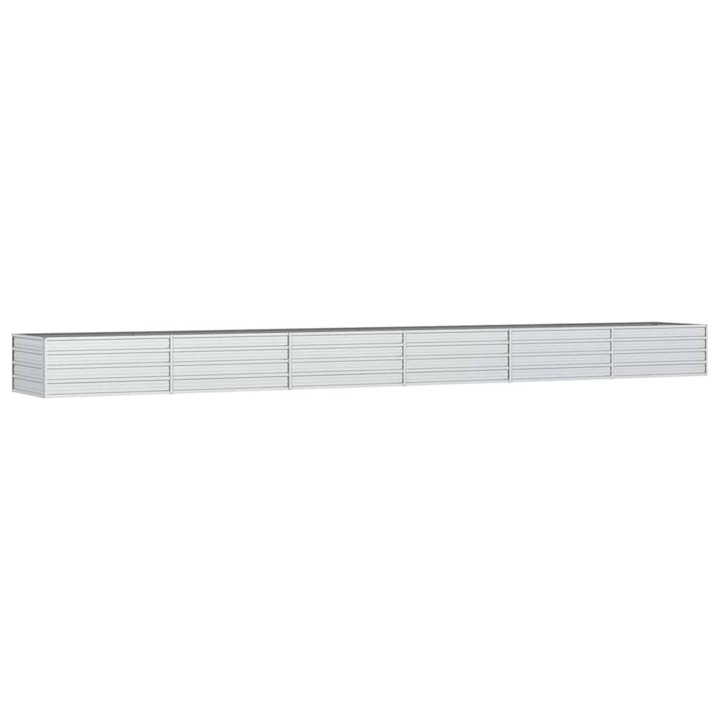 vidaXL Garten-Hochbeet 600x80x45 cm Verzinkter Stahl Silber