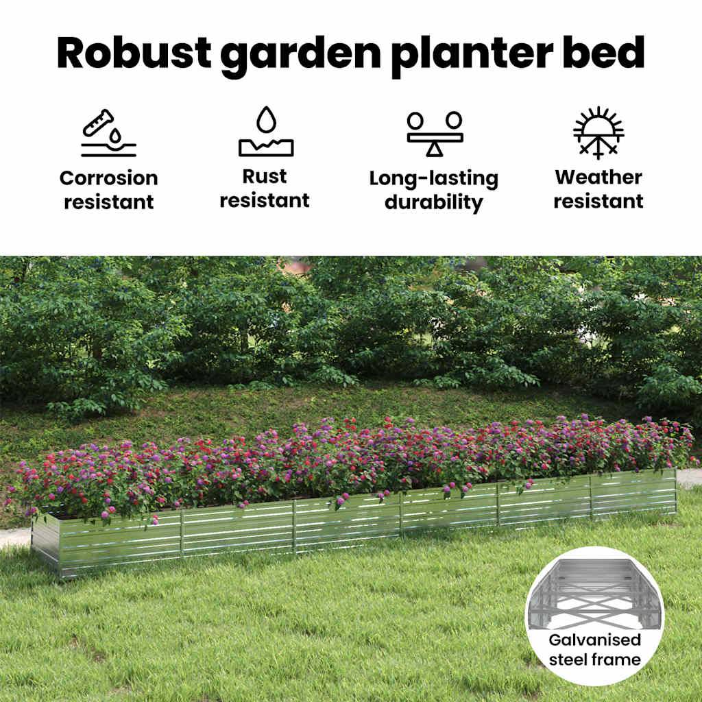 vidaXL Garten-Hochbeet 600x80x45 cm Verzinkter Stahl Silber