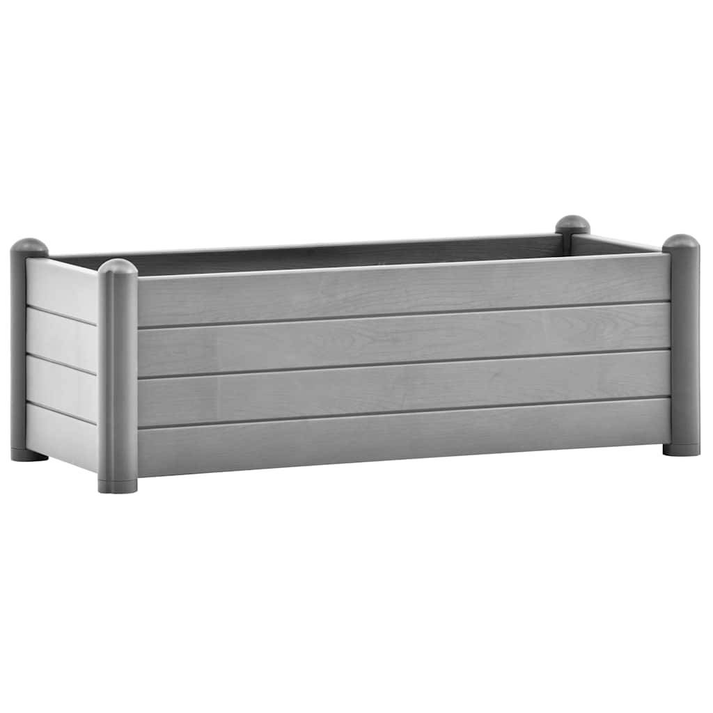 vidaXL Garten-Hochbeet PP Steingrau 100x43x35 cm