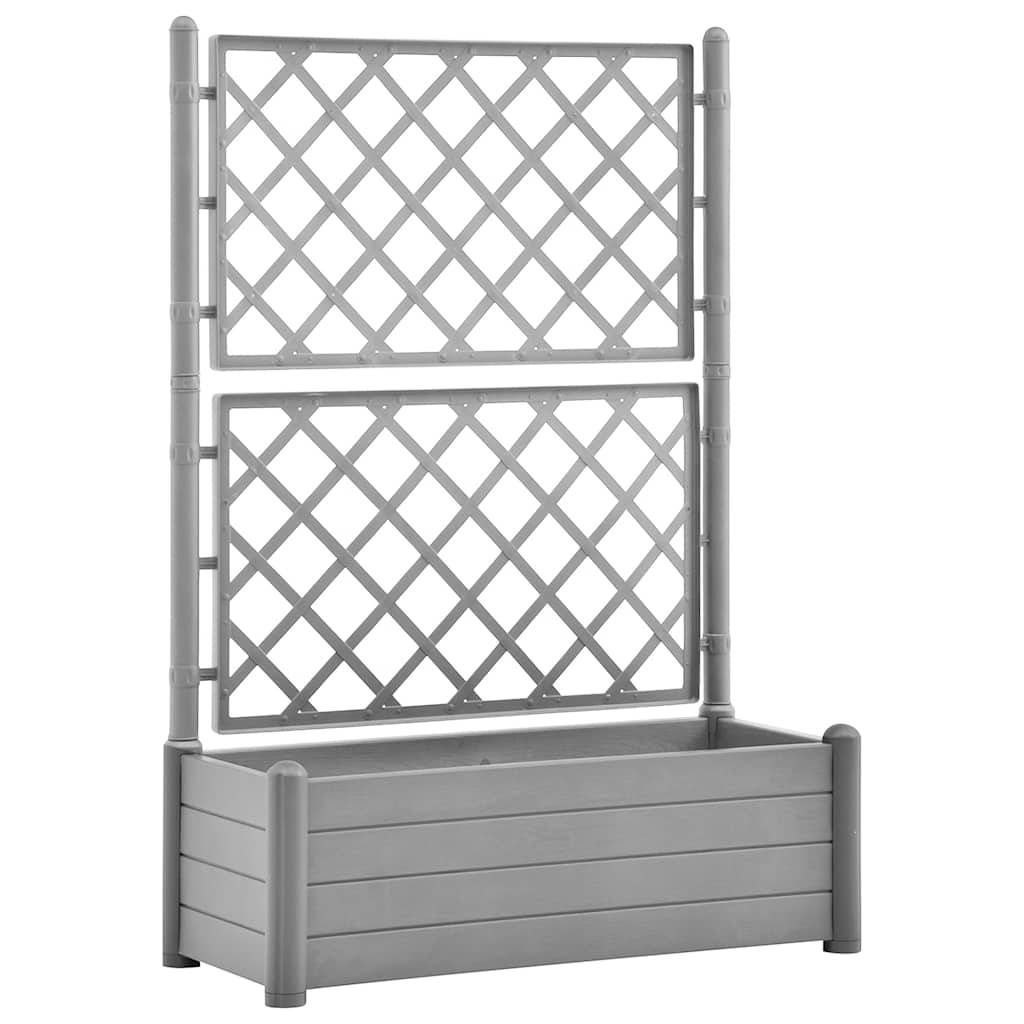 vidaXL Pflanzkübel mit Spalier 100x43x142 cm PP Steingrau