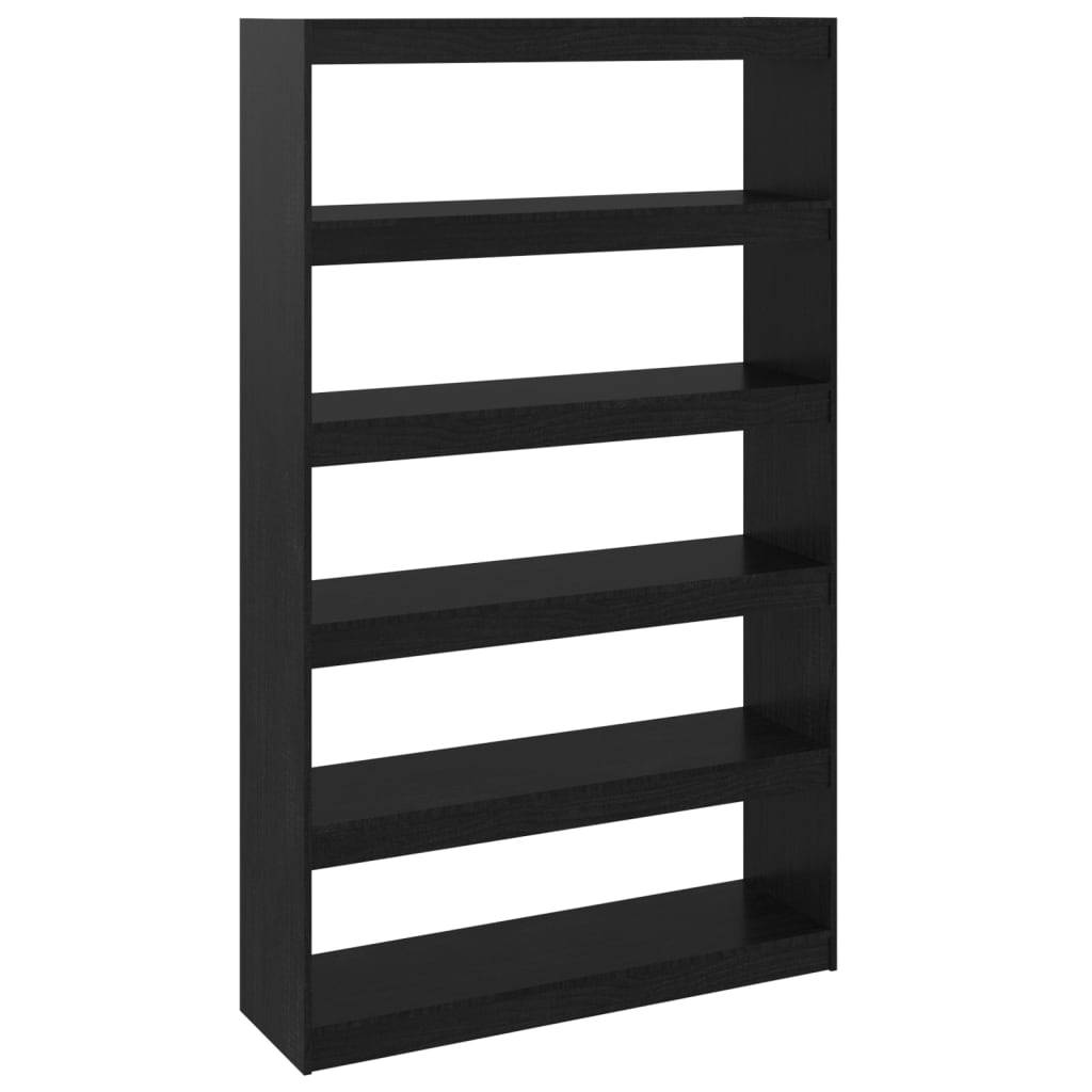 vidaXL Bücherregal/Raumteiler Schwarz 100x30x167,5cm Massivholz Kiefer