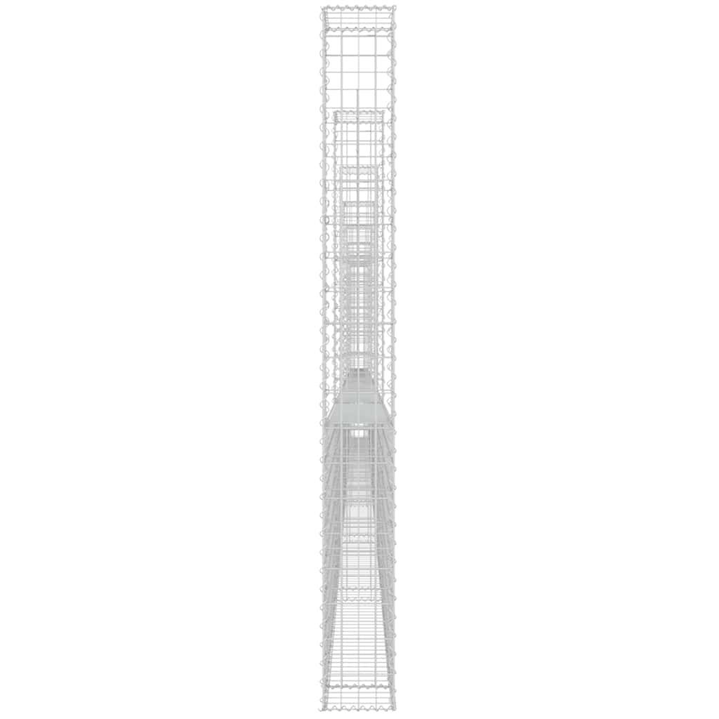 vidaXL Gabionenkorb U-Form mit 8 Säulen Eisen 860x20x200 cm