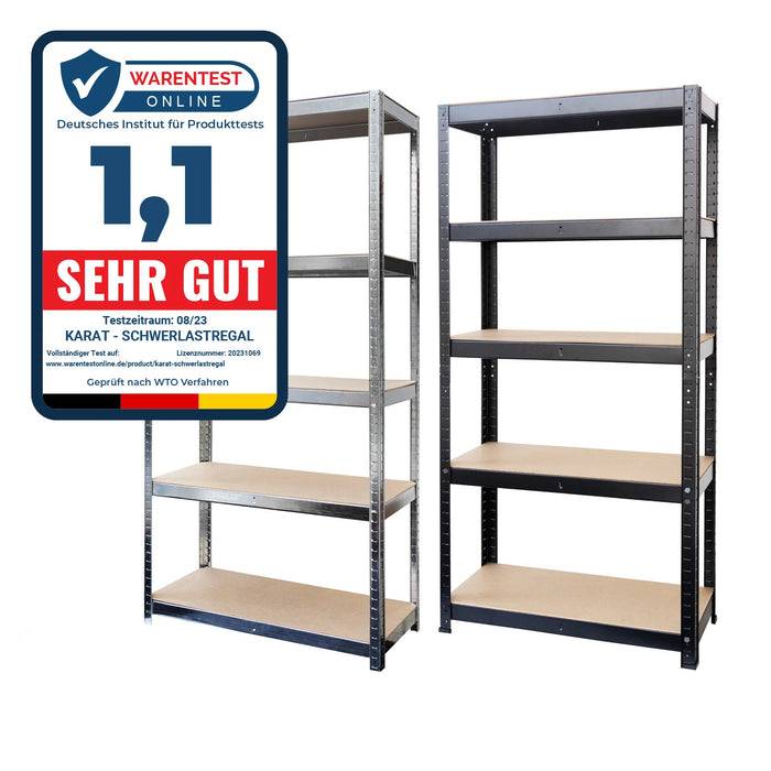 FLOORDIREKT Schwerlastregal - Bis 1325 kg Traglast - Individuell einsetzbar - Verzinkt - 150 x 70 x 30 cm