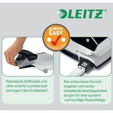 Leitz 50080025 Bürolocher New NeXXt Rot max. Einstellformat: DIN A4 30 Bl. (80 g/m²)