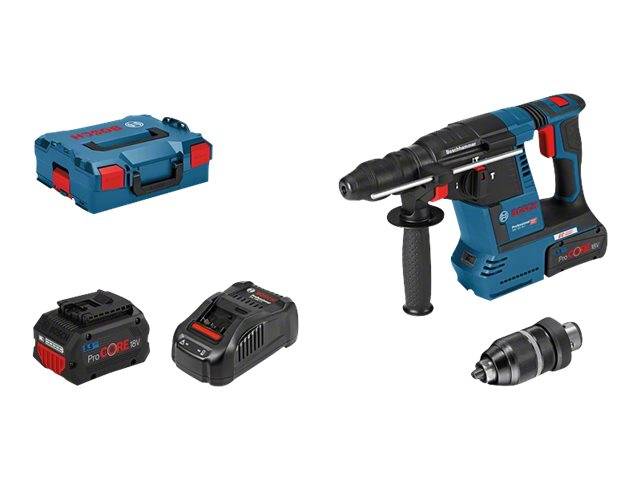 Bosch Professional GBH 18V-26 F SDS-Plus-Akku-Bohrhammer 18 V 5.5 Ah Li-Ion inkl. 2. Akku, inkl. Ladegerät, inkl. Koffer, mit Zubehör