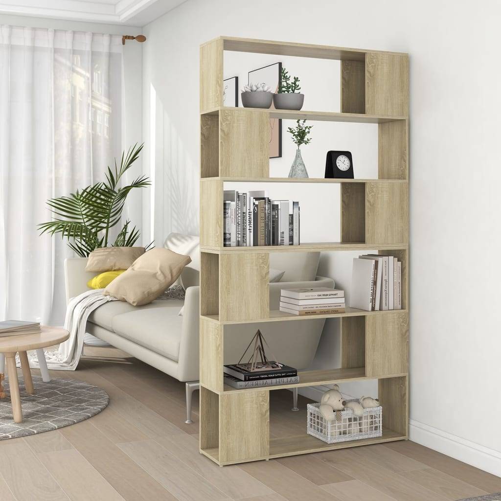 vidaXL Bücherregal Raumteiler Sonoma-Eiche 100x24x188 cm