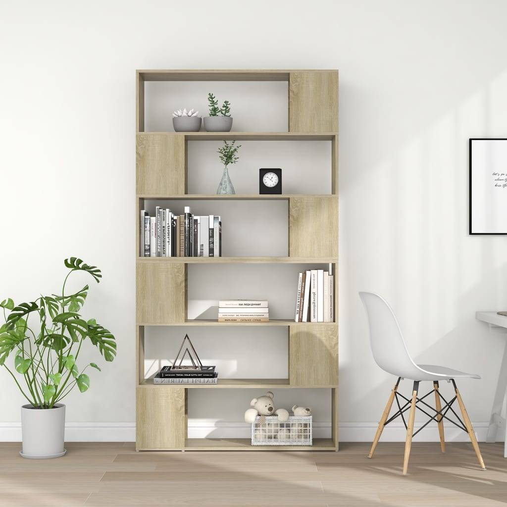 vidaXL Bücherregal Raumteiler Sonoma-Eiche 100x24x188 cm